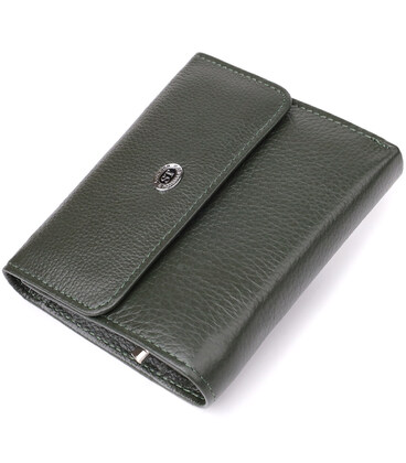 Женский кошелек среднего размера из натуральной кожи ST Leather 23074 Зеленый фото, картинка, изображение