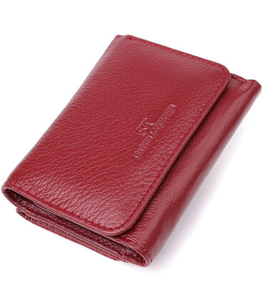 Компактный кошелек удобного формата из натуральной кожи ST Leather 23077 Бордовый фото, картинка, изображение