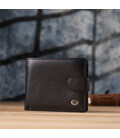 Классический мужской бумажник горизонтального формата из натуральной кожи ST Leather 23094 Черный фото, картинка, изображение