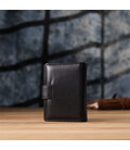 Компактный мужской бумажник вертикального формата из натуральной кожи ST Leather 23095 Черный фото, картинка, изображение