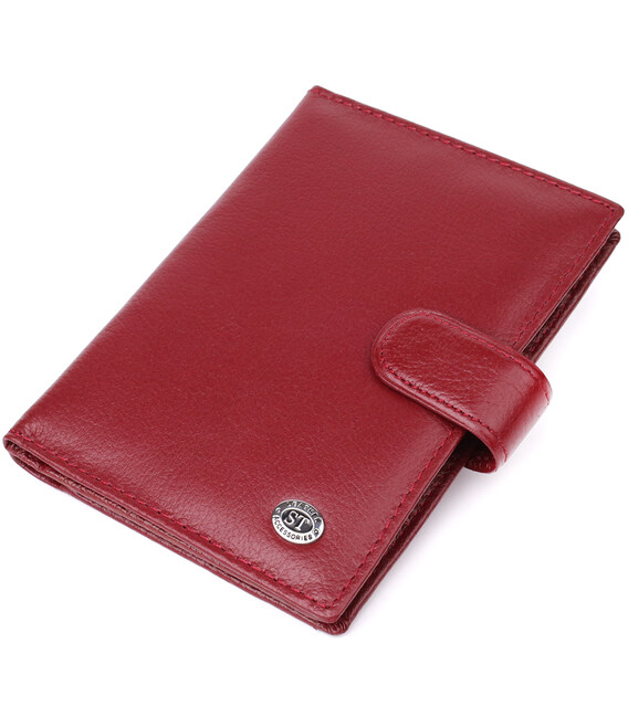 Стильная обложка на документы для женщин из натуральной кожи ST Leather 23117 Бордовый фото, картинка, изображение