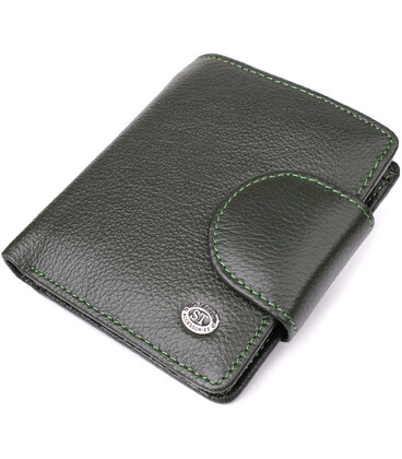 Вертикальный женский кошелек из натуральной кожи ST Leather 23070 Зеленый фото, картинка, изображение