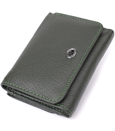 Женский кошелек компактного размера из натуральной кожи ST Leather 23072 Зеленый фото, картинка, изображение