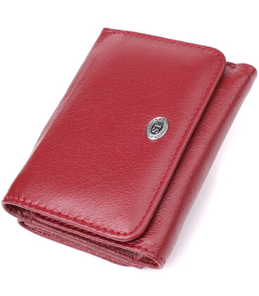 Компактний жіночий гаманець із натуральної шкіри ST Leather 23073 Бордовий картинка, зображення, фото