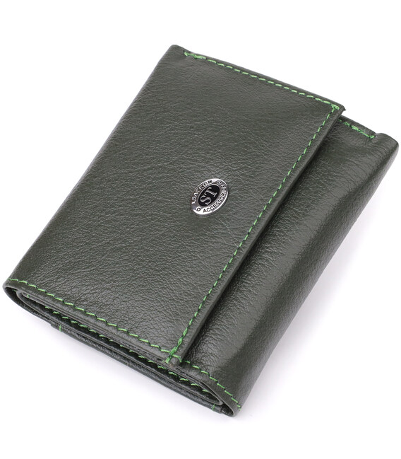Жіночий мініатюрний гаманець із натуральної шкіри ST Leather 23083 Зелений картинка, зображення, фото