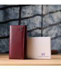 Практичний вертикальний гаманець із натуральної шкіри ST Leather 23085 Бордовий картинка, зображення, фото