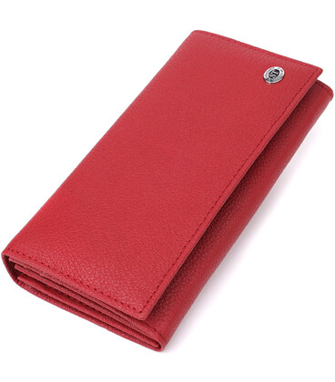 Яскравий вертикальний гаманець із натуральної шкіри ST Leather 23087 Червоний картинка, зображення, фото