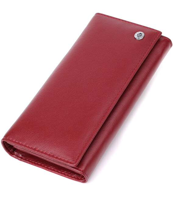 Вместительный женский кошелек из натуральной кожи ST Leather 23089 Бордовый фото, картинка, изображение