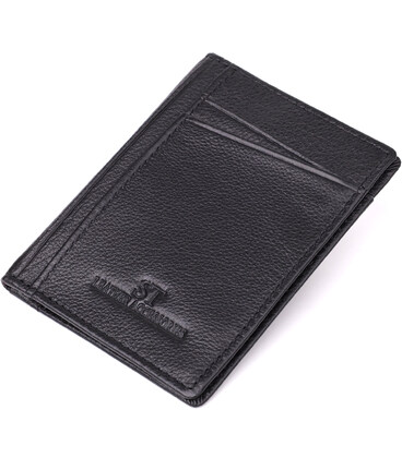 Чоловічий гаманець для карток із натуральної шкіри ST Leather 23091 Чорний картинка, зображення, фото