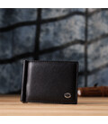 Мужской кошелек с металлическим зажимом из натуральной кожи ST Leather 23092 Черный фото, картинка, изображение