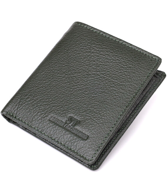 Женский кошелек на магните из натуральной кожи ST Leather 23093 Зеленый фото, картинка, изображение