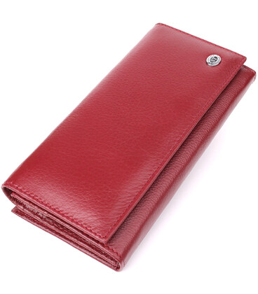 Элегантный кошелек для женщин с монетницей из натуральной кожи ST Leather 23107 Бордовый фото, картинка, изображение