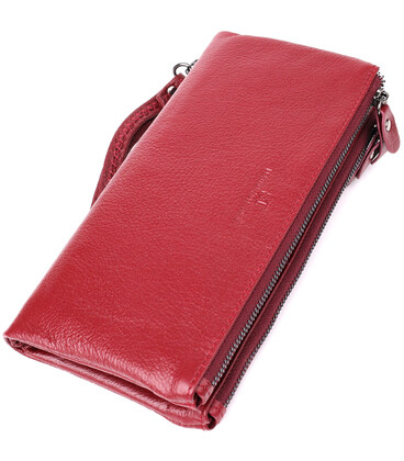 Шкіряний гаманець на три відділення ST Leather 23108 Бордовий картинка, зображення, фото