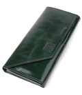 Добротний гаманець у два складення з натуральної гладкої шкіри GRANDE PELLE 22945 Зелений картинка, зображення, фото