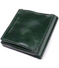 Компактный кошелек в два сложения из натуральной гладкой кожи GRANDE PELLE 22946 Зеленый фото, картинка, изображение