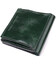 Компактный кошелек в два сложения из натуральной гладкой кожи GRANDE PELLE 22946 Зеленый фото, картинка, изображение