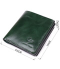 Компактный кошелек в два сложения из натуральной гладкой кожи GRANDE PELLE 22946 Зеленый фото, картинка, изображение