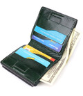 Компактний гаманець у дві складення з натуральної гладкої шкіри GRANDE PELLE 22946 Зелений картинка, зображення, фото
