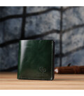 Компактний гаманець у дві складення з натуральної гладкої шкіри GRANDE PELLE 22946 Зелений картинка, зображення, фото