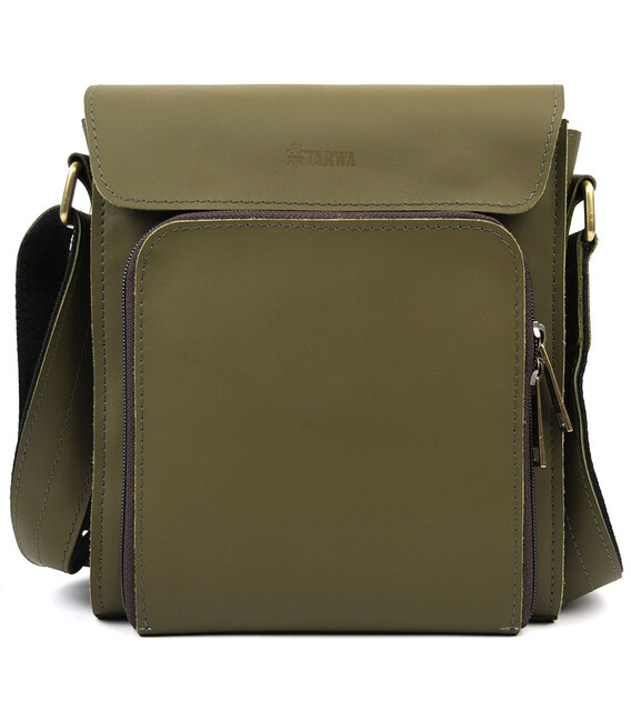 Чоловічі шкіряні сумки через плече ZE-30272-3md TARWA зелений кайзер фото, картинка, изображение