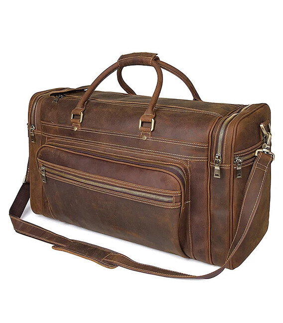 Ексклюзивна дорожня сумка для чоловіків із натуральної шкіри John McDee JD7317LR картинка, зображення, фото