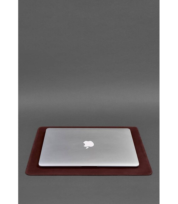 Кожаный коврик для ноутбука бордовый Crazy Horse фото, картинка, изображение