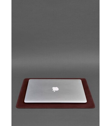 Шкіряний килимок для ноутбука бордовий Crazy Horse картинка, зображення, фото