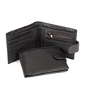 Портмоне чорне шкіряне на кнопці Tiding Bag M39-8068BRA картинка, зображення, фото