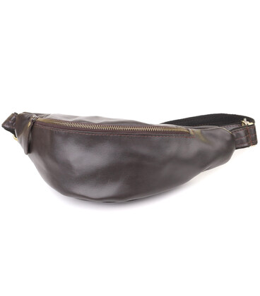 Сумка бананка отменного качества из гладкой натуральной кожи Shvigel 23144 Коричневый фото, картинка, изображение