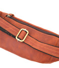 Практичная сумка-бананка для мужчин из натуральной винтажной кожи Shvigel 23122 Рыжий фото, картинка, изображение