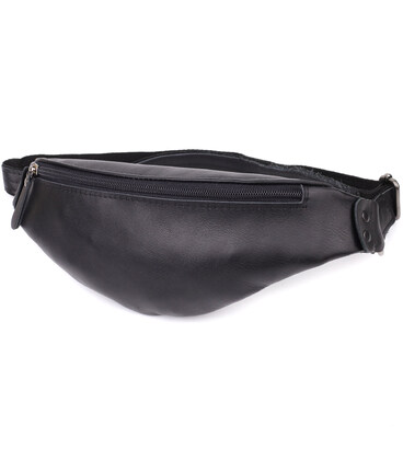 Сумка бананка для мужчин из гладкой натуральной кожи Shvigel 23134 Черный фото, картинка, изображение