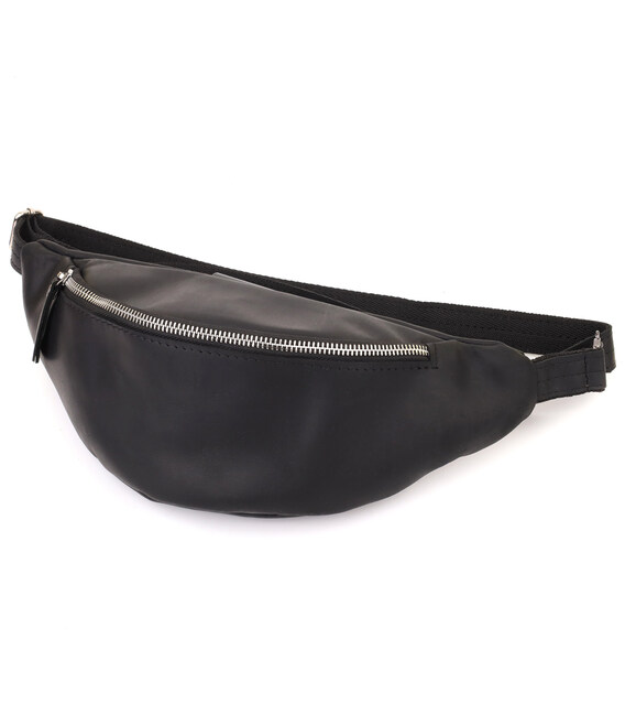 Надійна сумка бананка для чоловіків із вінтажної натуральної шкіри Shvigel 23138 Чорний картинка, зображення, фото