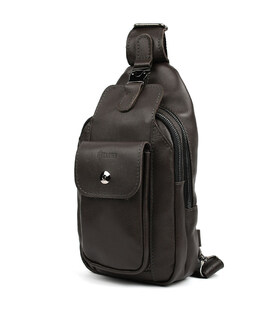 Модний рюкзак слінг на одну коричневу шлейку TARWA GC-4007-3md картинка, зображення, фото