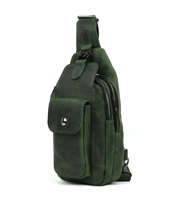 Модний рюкзак слінг на одну шлейку зелений TARWA RE-4007-3md фото, картинка, изображение