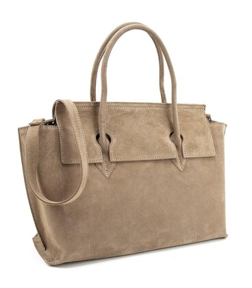 Замшевая женская сумка средних размеров цвет тауп Firenze Italy F-IT-76125T фото, картинка, изображение