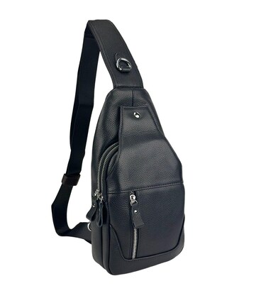 Шкіряний чорний слінг через плече Tiding Bag A25F-6809-1A картинка, зображення, фото