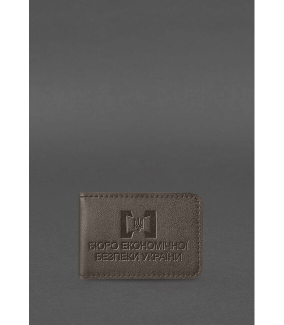 Шкіряна обкладинка для посвідчення БЕБ (Бюро економічної безпеки України) Темно-бежева картинка, зображення, фото