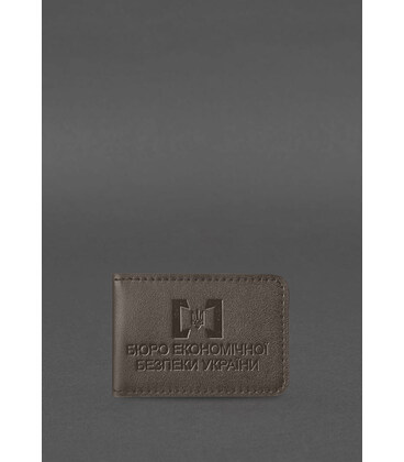 Кожаная обложка для удостоверения БЭБ (Бюро экономической безопасности Украины) Темно-бежевая фото, картинка, изображение