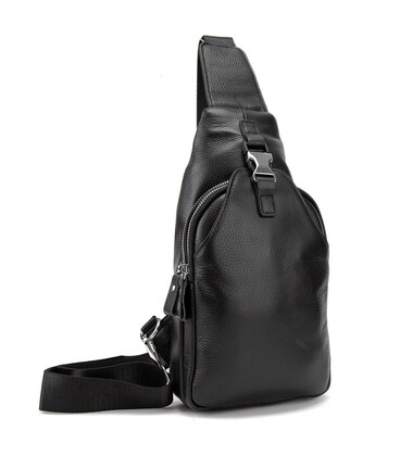Шкіряний чорний слінг через плече Tiding Bag A25F-6809-11A картинка, зображення, фото