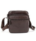 Шкіряний компактний чоловічий месенджер коричневий Tiding Bag M56-0080C картинка, зображення, фото
