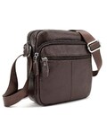 Шкіряний компактний чоловічий месенджер коричневий Tiding Bag M56-0080C картинка, зображення, фото