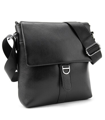 Мессенджер чорний шкіряний TIDING BAG A25-8805A картинка, зображення, фото