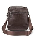 Кожаный небольшой мужской мессенджер коричневый Tiding Bag M56-0187C фото, картинка, изображение