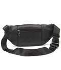 Вместительная кожаная сумка на пояс черная Tiding Bag M56-2030A фото, картинка, изображение
