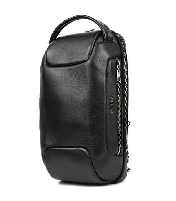 Чоловічий шкіряний мега-слінг Limary Lim-718GA чорна Наппа картинка, зображення, фото
