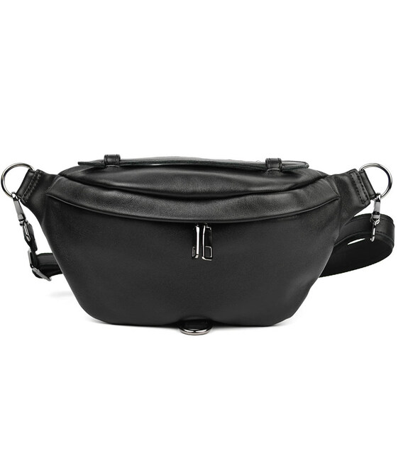 Жіноча шкіряна бананка напоясна сумка Limary Lim-061GA чорна Наппа фото, картинка, изображение