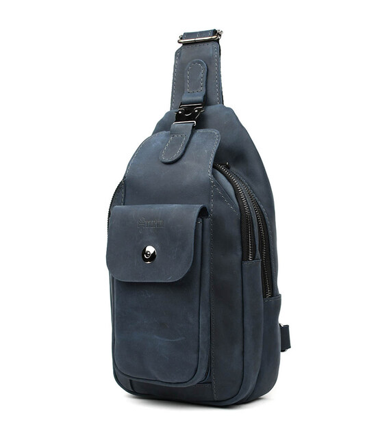 Модний рюкзак слінг на одну шлейку синій TARWA RK-4007-3md фото, картинка, изображение