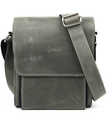 Шкіряна сумка-планшет через плече RJ-3027-4lx бренду TARWA сірий колір картинка, зображення, фото