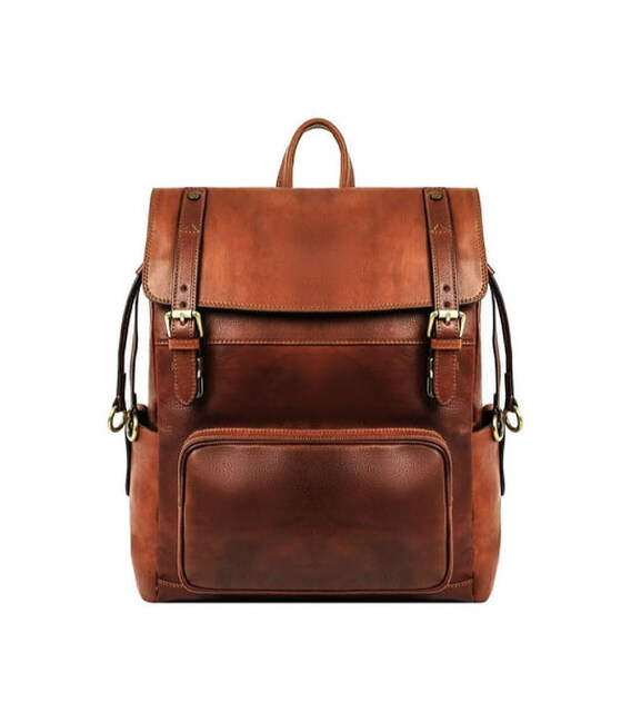 Шкіряний рюкзак - The Good Earth - Коньячно-коричневий матовий колір - Time Resistance 5232301 картинка, зображення, фото