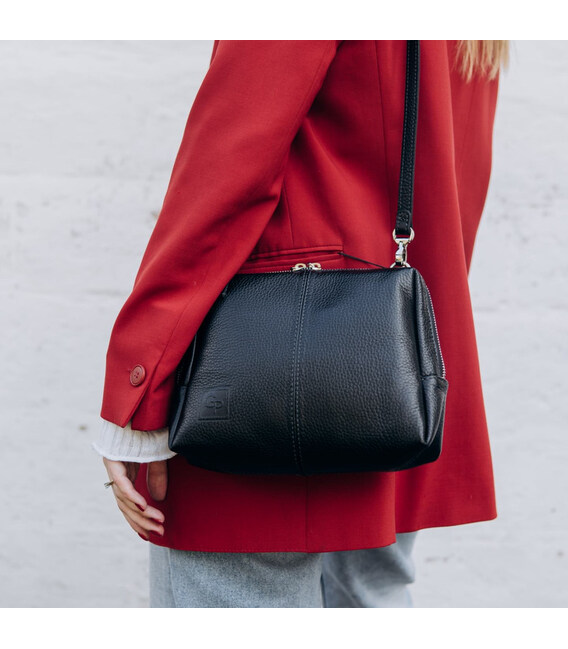 Сумка жіноча через плече 702710 Grande Pelle чорна картинка, зображення, фото